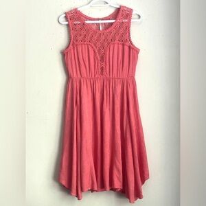 Free People Coral Lace Sleeveless Dress